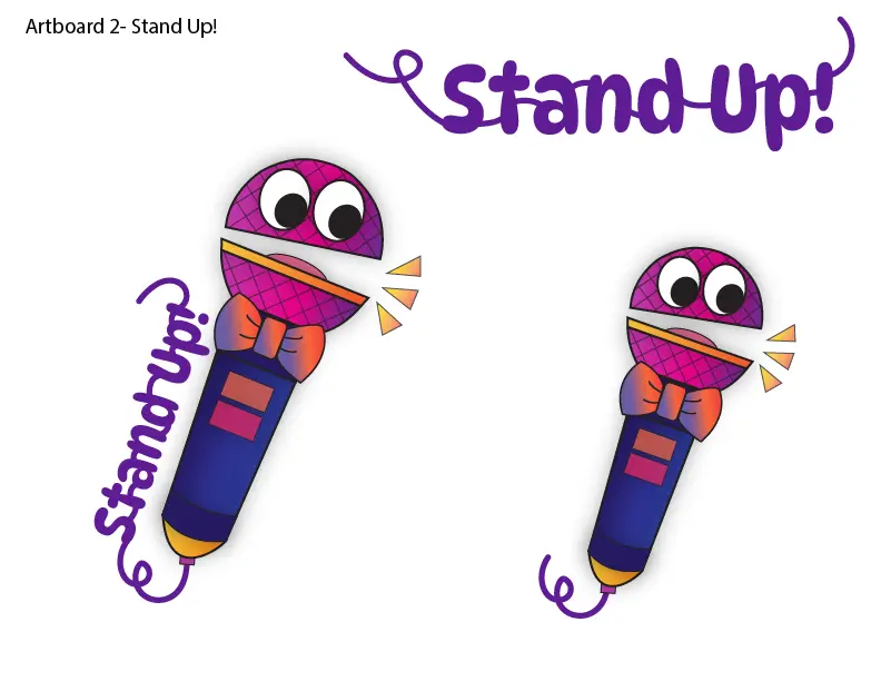 Concept logo for stand up comedy club